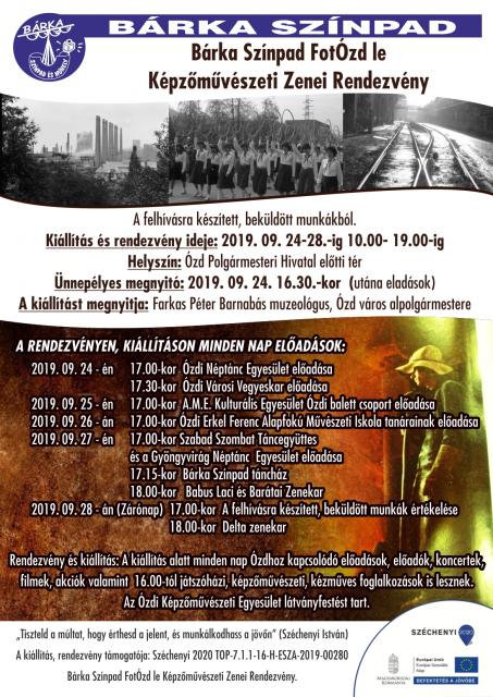 Bárka Színpad FotÓzd le Képzőművészeti Zenei Rendezvény Projekt azonosító száma:TOP-7.1.1-16-H-ESZA-2019-00280